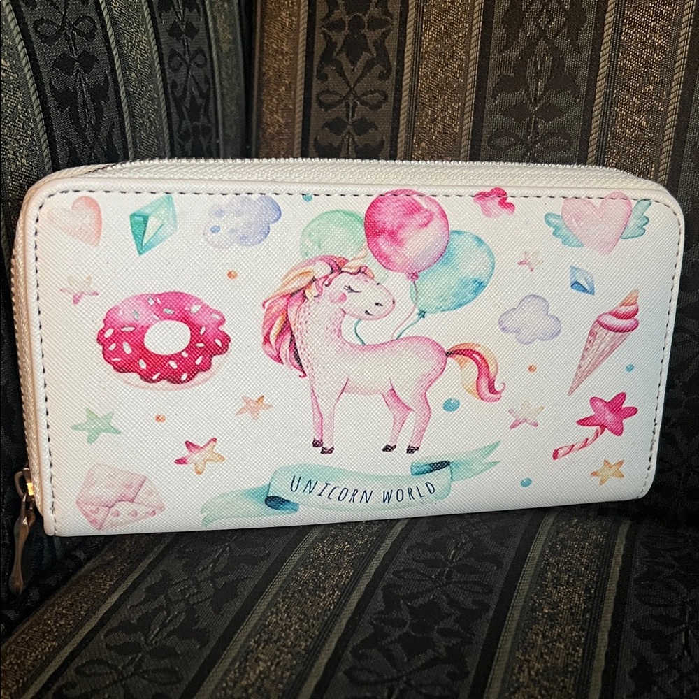 Unicorn Birthday World Wallet with Colorful Design
